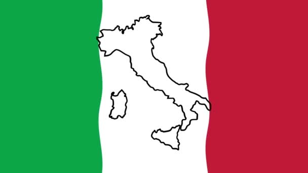 Bewegtbildhintergrund Mit Bunter Flagge Die Flagge Italiens Italien — Stockvideo