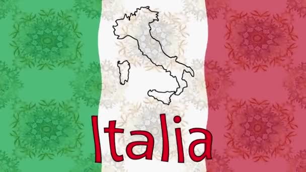 Motion Footage Background Colorful Flag Flag Italy Italia — Stock Video