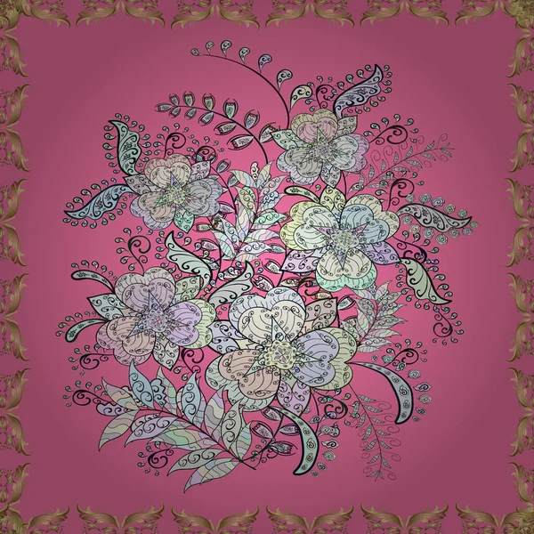 Vector cute pattern in small flower. The elegant the template for fashion prints. Seamless. Spring floral background with flowers. Motley illustration. Small colorful flowers.