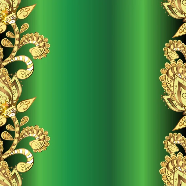 Patrón Dorado Sin Costuras Adorno Oriental Vectorial Patrón Sin Costuras — Vector de stock