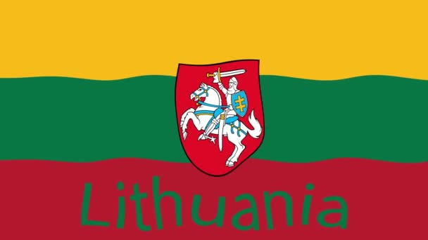 Materiał Filmowy Kolorową Flagą Flaga Litwy — Wideo stockowe