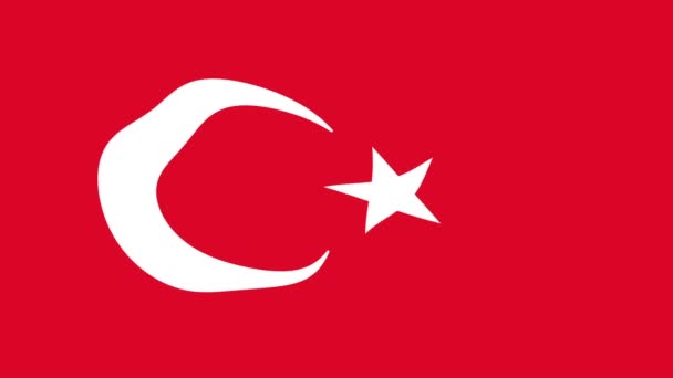 Bewegingsbeelden Achtergrond Met Kleurrijke Vlag Vlag Van Turkije — Stockvideo