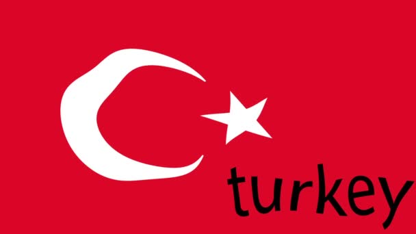 Rörelsematerial Bakgrund Med Färgglada Flagga Turkiets Flagga — Stockvideo