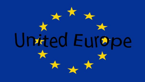 Sfondo Filmato Movimento Con Bandiera Colorata Bandiera United Europe Europa — Video Stock