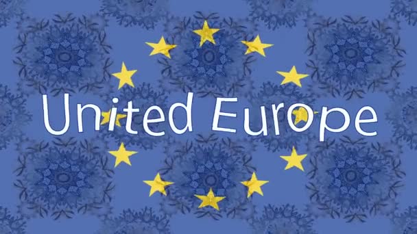 Sfondo Filmato Movimento Con Bandiera Colorata Bandiera United Europe Europa — Video Stock