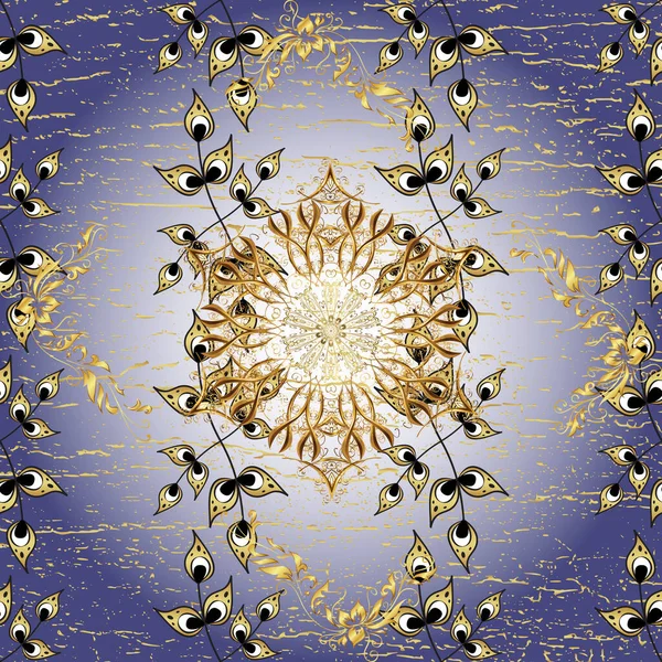Ornamento Tradicional Oriente Padrão Dourado Nas Cores Cinza Violeta Neutra — Fotografia de Stock