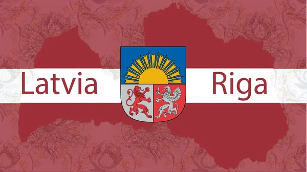 Fondo Con Bandera Colores Mapa Latvia — Foto de Stock