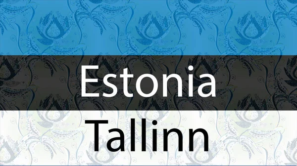 Фон Цветным Флагом Флаг Эстонии — стоковое фото