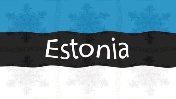 Fond Séquence Mouvement Avec Drapeau Coloré Drapeau Estonie — Video