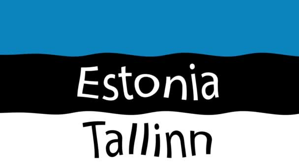 Fond Séquence Mouvement Avec Drapeau Coloré Drapeau Estonie — Video