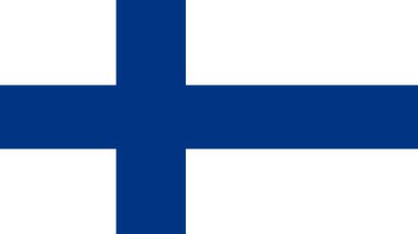 Renkli bayraklı arka plan. Finlandiya bayrağı. Mavi ve beyaz renkler.