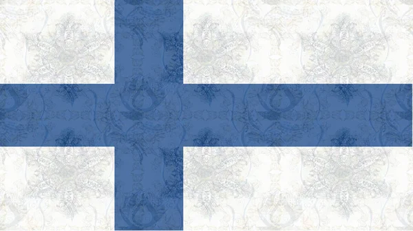 Sfondo Con Bandiera Colorata Bandiera Finland Colori Blu Bianco — Foto Stock