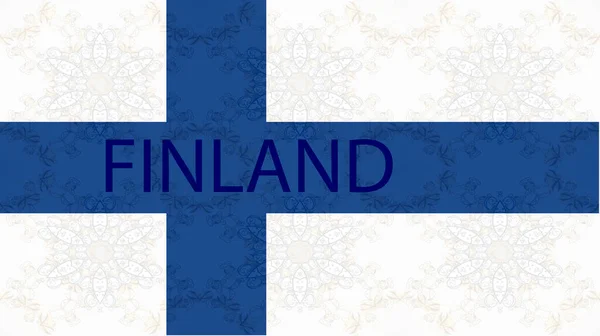 Sfondo Con Bandiera Colorata Bandiera Finland Colori Blu Bianco — Foto Stock