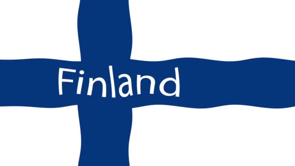 Mozgókép Háttér Színes Zászlóval Finnország Zászlója — Stock videók