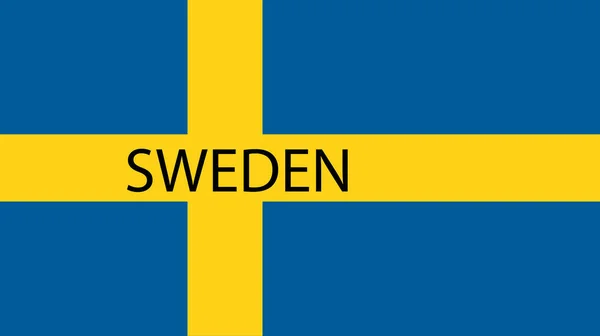 Tło Kolorową Flagą Flaga Szwecji Niebieskie Żółte Kolory — Zdjęcie stockowe