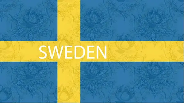 背景是五颜六色的旗帜 瑞典的国旗 — 图库照片