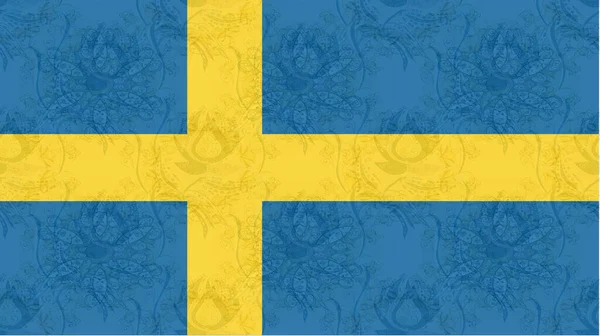 Achtergrond Met Kleurrijke Vlag Vlag Van Zweden Blauwe Gele Kleuren — Stockfoto