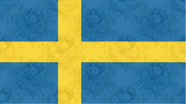 Sfondo Con Bandiera Colorata Bandiera Sweden Blu Colori Gialli — Foto Stock