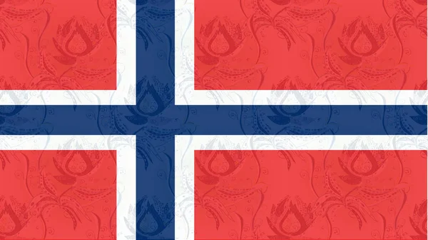 背景是五颜六色的旗帜 挪威的国旗 奥斯陆 — 图库照片