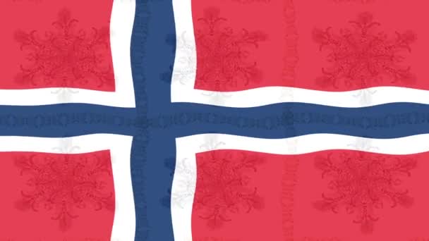 Rörelsematerial Bakgrund Med Färgglada Flagga Norges Flagga — Stockvideo