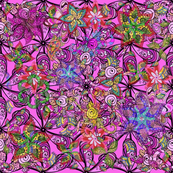 Модный Дизайн Тканей Абстрактный Бесшовный Фон Иллюстрация Розовый Черный Фиолетовый — стоковое фото