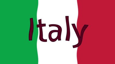 Renkli bayraklı hareketli arka plan görüntüleri. İtalya bayrağı. İtalya.