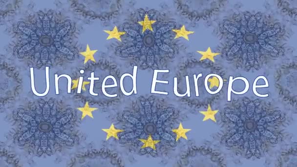 Pozadí Záznamu Pohybu Barevnou Vlajkou Vlajka Sjednocené Evropy Evropa — Stock video