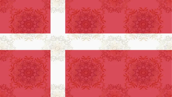 Hintergrund Mit Bunter Fahne Die Flagge Von Dänemark — Stockfoto