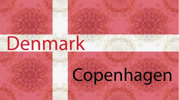 Fond Avec Drapeau Coloré Drapeau Danemark — Photo