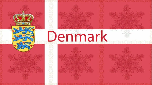 Fundo Com Bandeira Colorida Bandeira Denmark — Fotografia de Stock