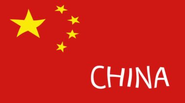 Renkli bayraklı hareketli arka plan görüntüleri. Çin bayrağı.. 