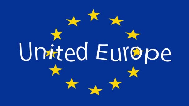 Rörelsematerial Bakgrund Med Färgglada Flagga Europas Flagga Europa — Stockvideo