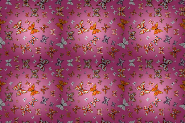 Kinder Schmettern Nahtlose Muster Schöne Bunte Schmetterlinge Auf Einem Rosa — Stockfoto