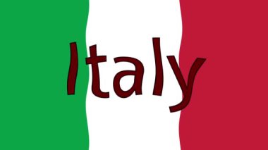 Renkli bayraklı hareketli arka plan görüntüleri. İtalya bayrağı. İtalya.