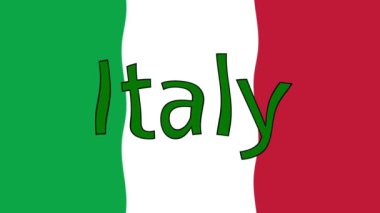 Renkli bayraklı hareketli arka plan görüntüleri. İtalya bayrağı. İtalya.