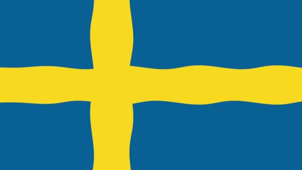 Sfondo Filmato Movimento Con Bandiera Colorata Mappa Sweden — Video Stock