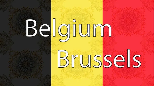 Fundo Com Bandeira Colorida Bandeira Belgium — Fotografia de Stock