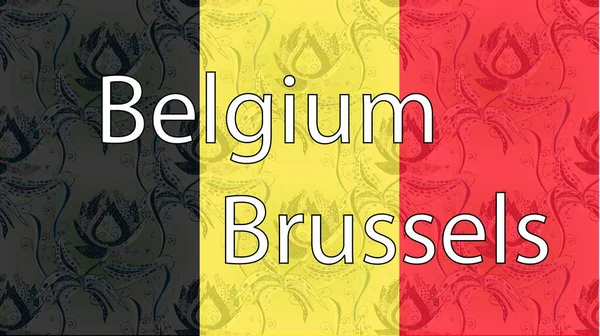Hintergrund Mit Bunter Fahne Die Flagge Von Belgien — Stockfoto