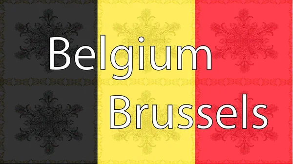 Fond Avec Drapeau Coloré Drapeau Belgique — Photo