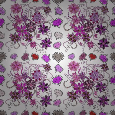 Vektör illüstrasyonundaki modaya uygun çiçek deseni. Beyaz, siyah ve nötr renklerde çiçekler. Düz Çiçek Elementleri Tasarımı. Renkli Yaz Temalı Kusursuz Arkaplan.