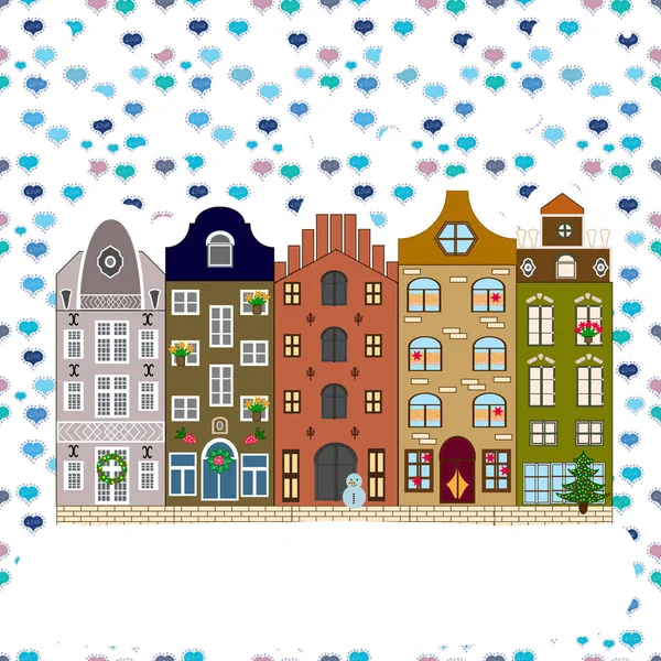 Noel ve mutlu yeni yıl tebrik kartı. Tatil vektör çizim. Vektör çizim.