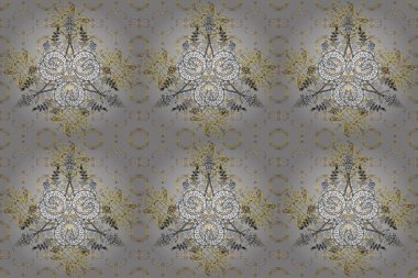 Raster etnik mandalalar, karalama çemberleri. Gri, beyaz ve nötr renkler.