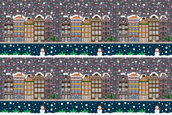 Kış köyü manzarası. Arkaplan.