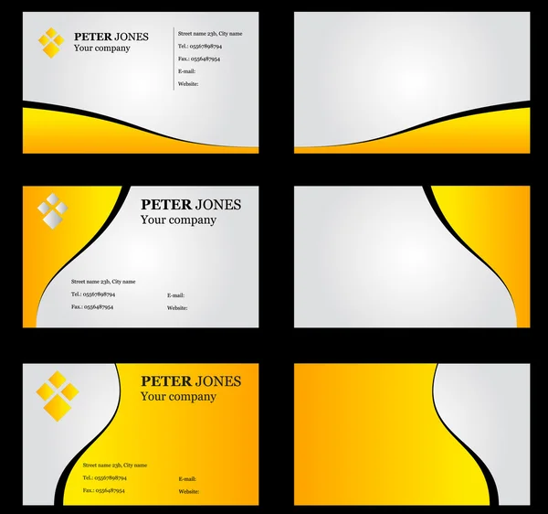Conjunto de cartão comercial Amarelo — Fotografia de Stock