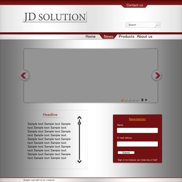 Company web layout — Stock Vector
