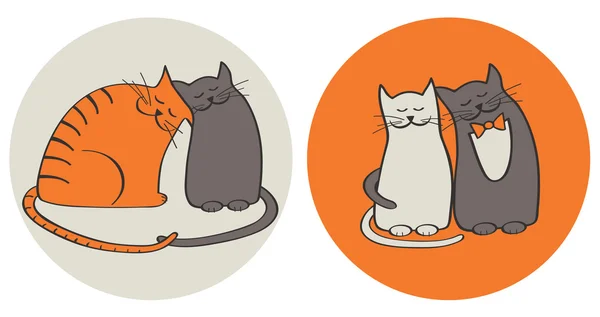 Gatos enamorados — Archivo Imágenes Vectoriales