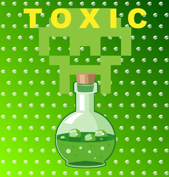 Bottle of poison — Stock Vector