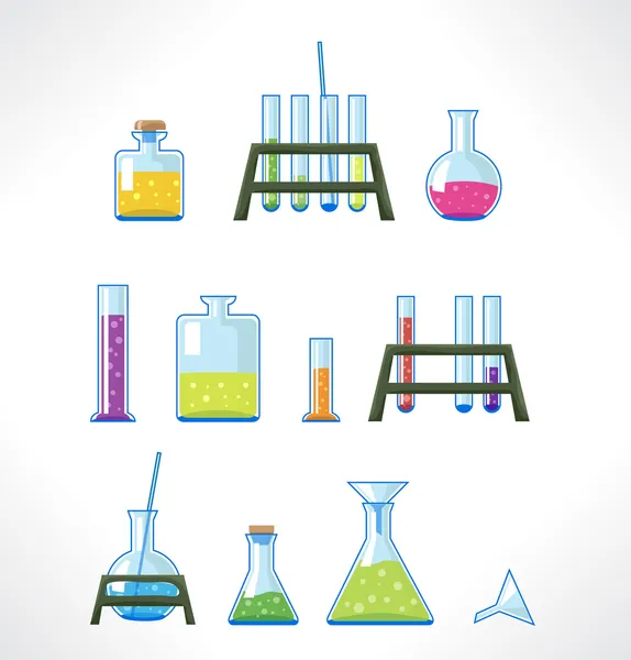 Chemical laboratory. Set of tubes. — Stock Vector