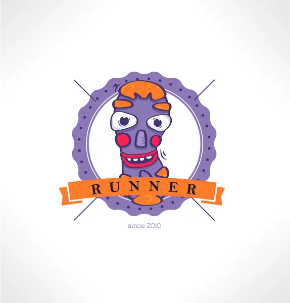 L'icône Runner. Modèle pour le style. Club de course . — Image vectorielle