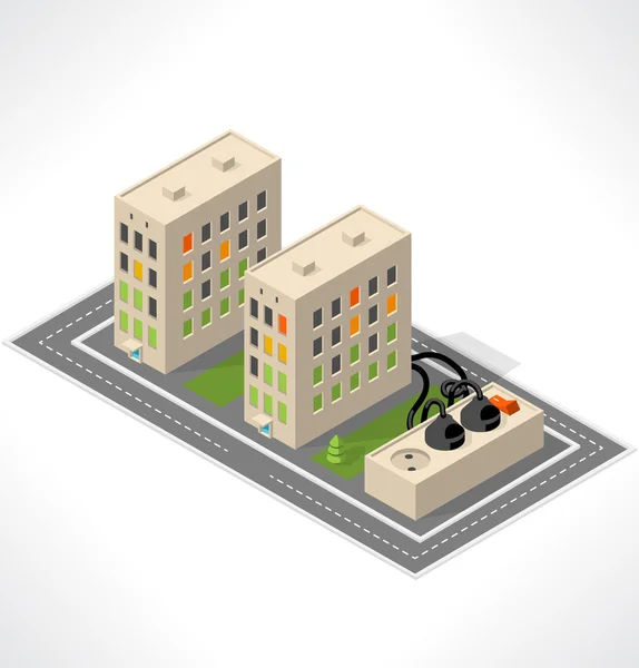 Apartment. Isometric building. — Stock Vector